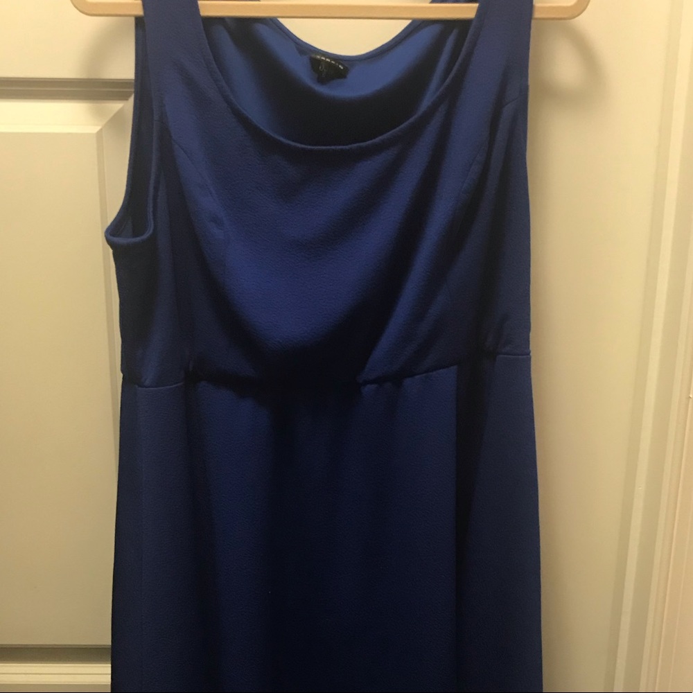 Royal blue tank dress with empire waist